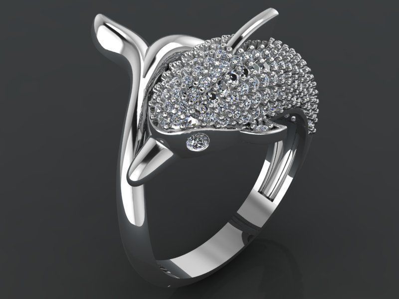 dolphin ring 3D print model_8