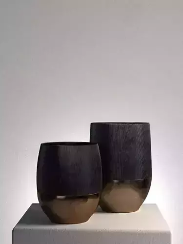 Golden Black Vases
