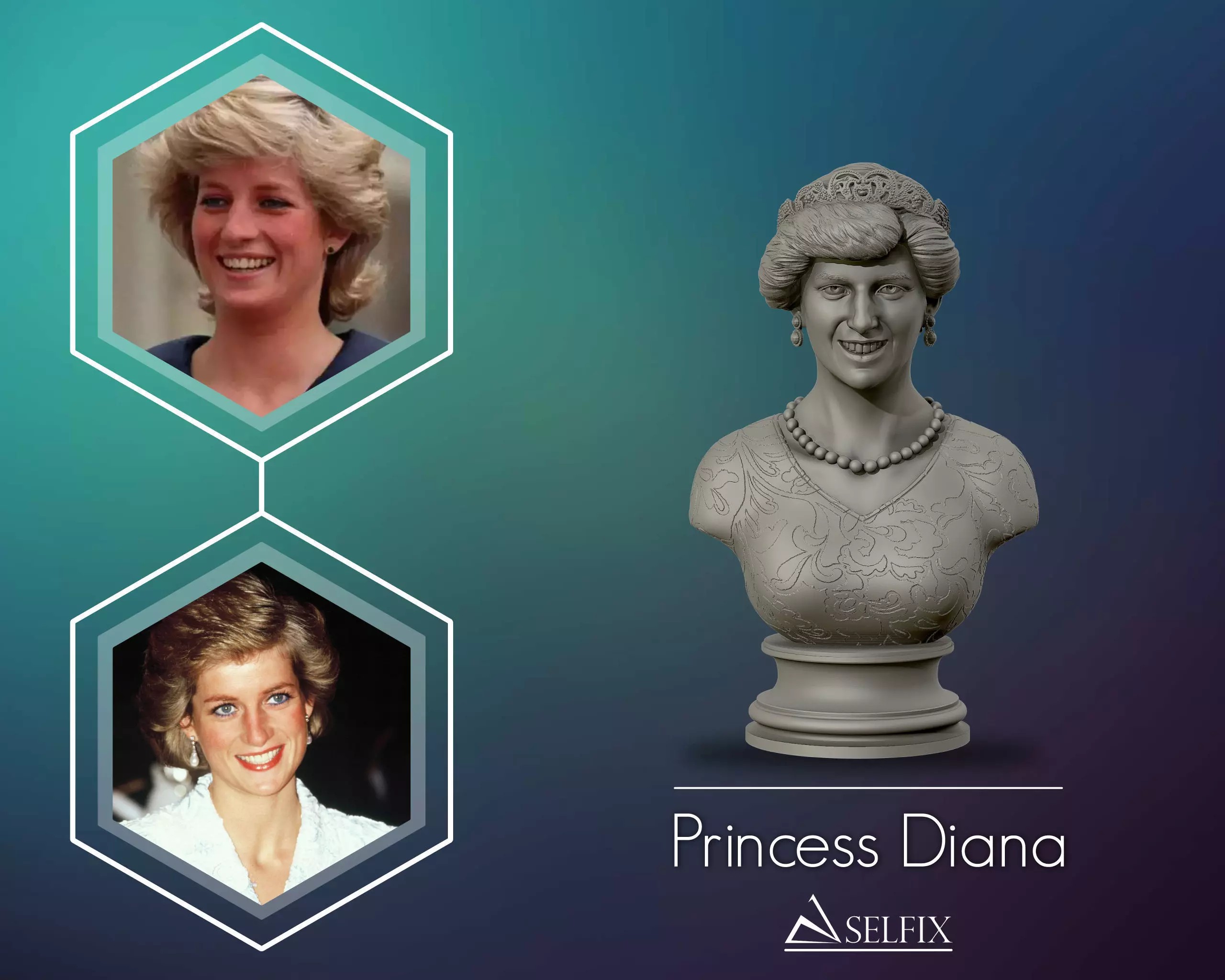 Princess Diana 3D model ready to print 3D print model_0