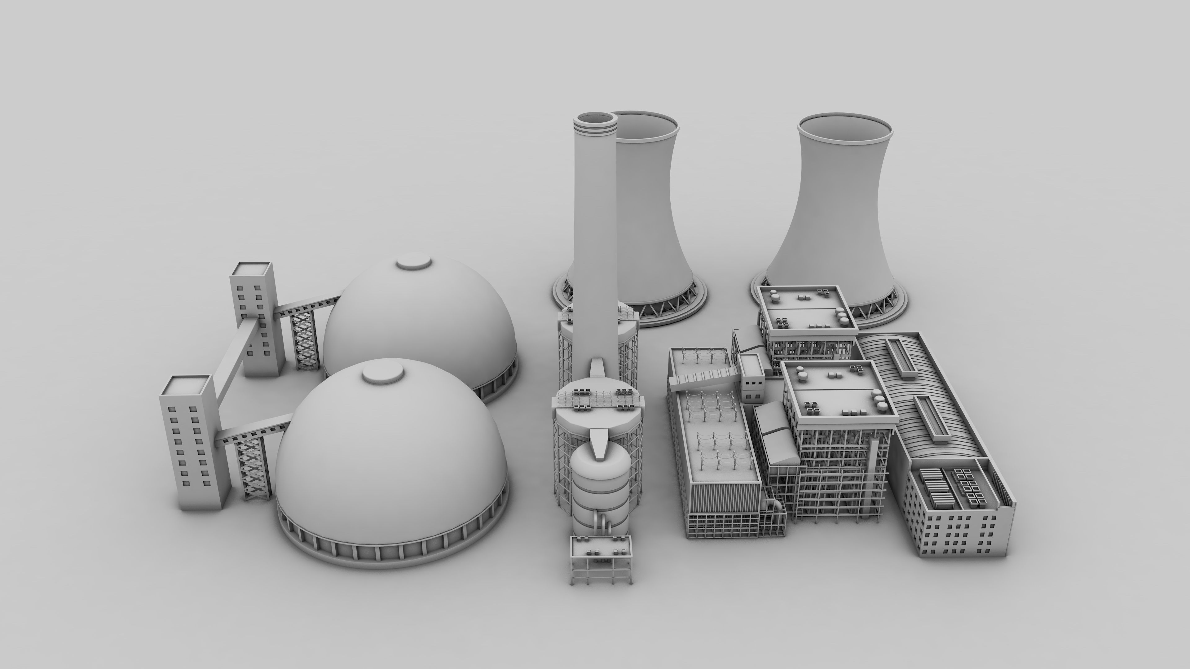 Nuclear Factory Model  3D model_7