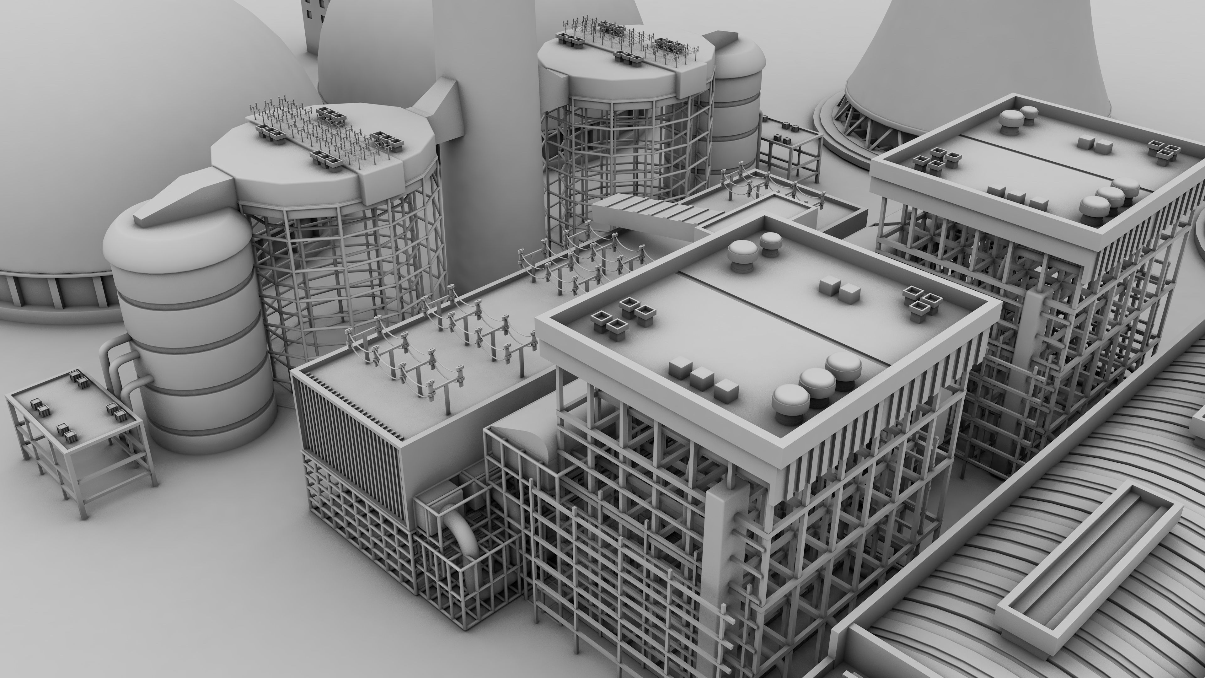 Nuclear Factory Model  3D model_5