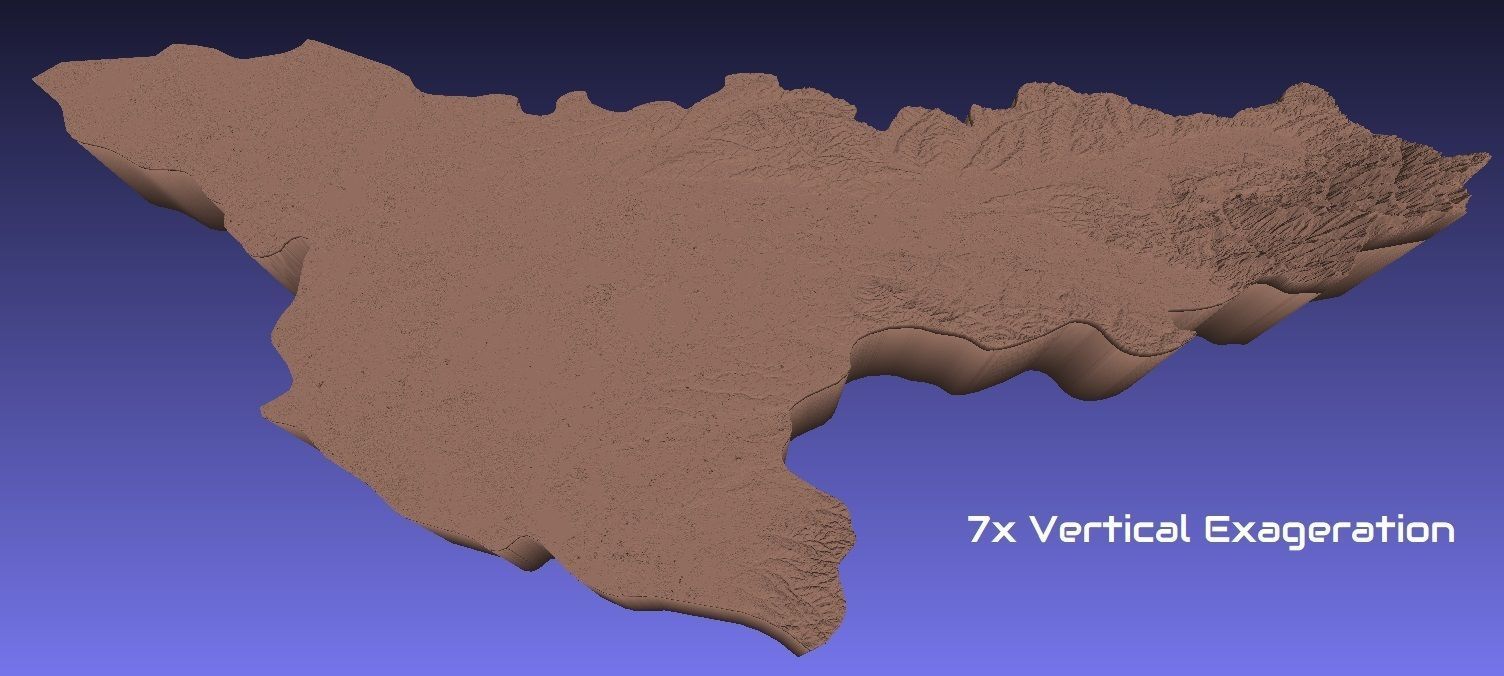 Romania 3D Map of Timis County 1 to 1000000 3D print model_1