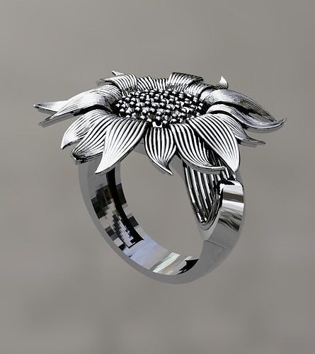 big flower ring 3D print model