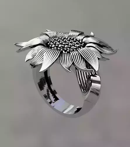 big flower ring 3D print model