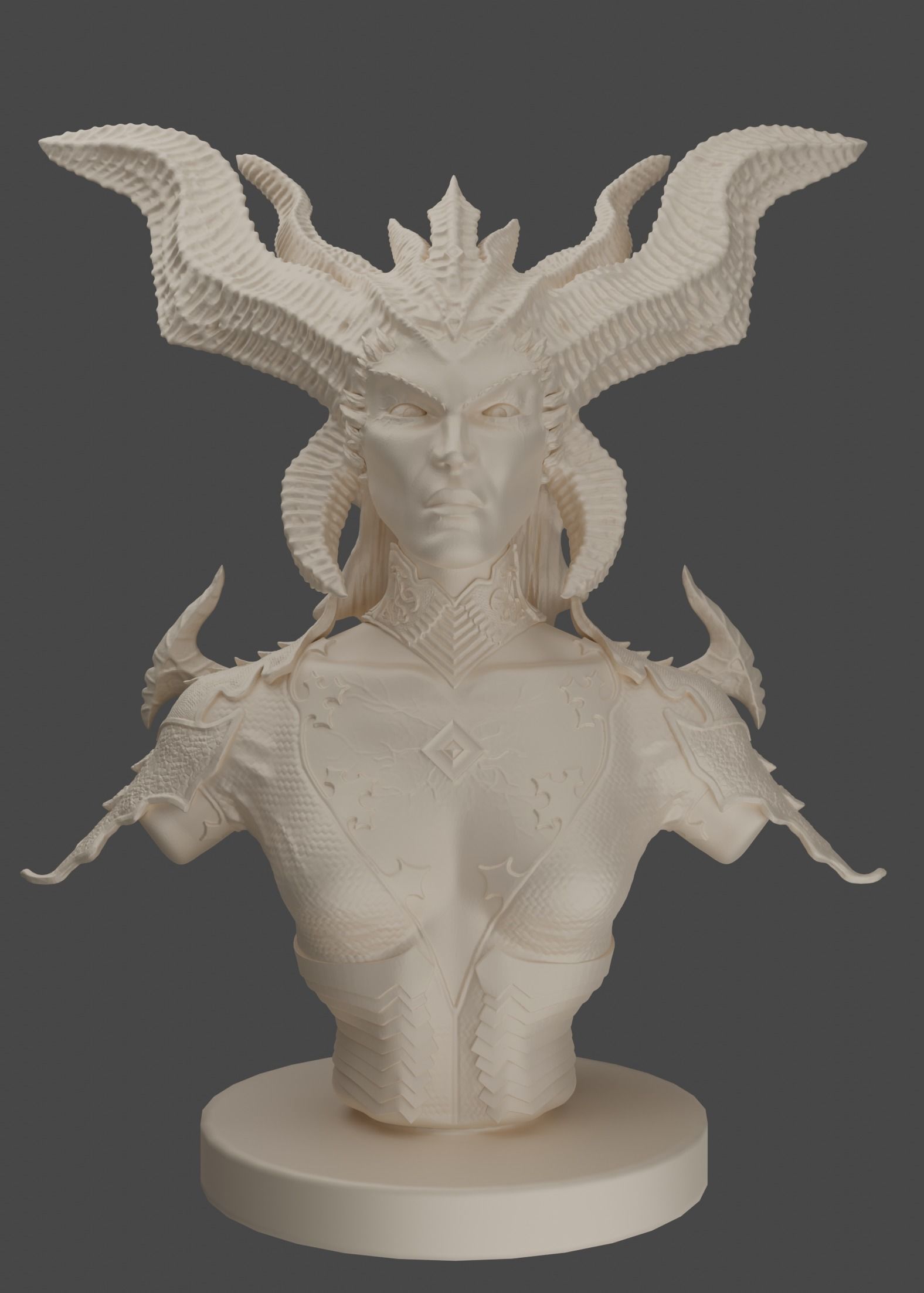 Diablo 4 Lilith bust for 3d print 3D print model_3