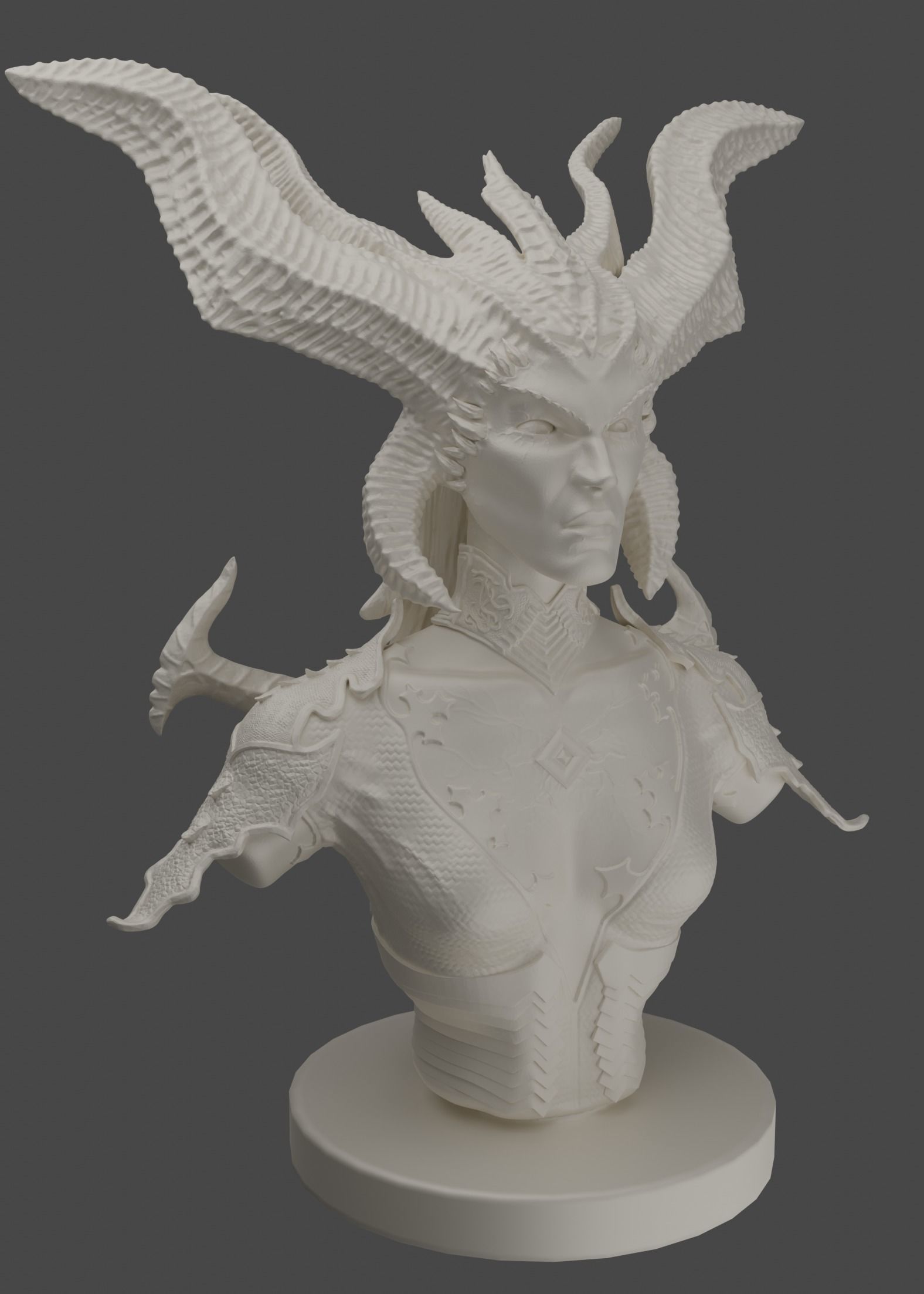 Diablo 4 Lilith bust for 3d print 3D print model_4
