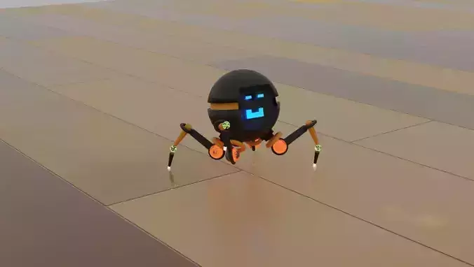 Robot Sci-fi Friend Walking Creature Low-poly 3D model Robot Sci-fi Friend Walking Creature Low-poly 3D model