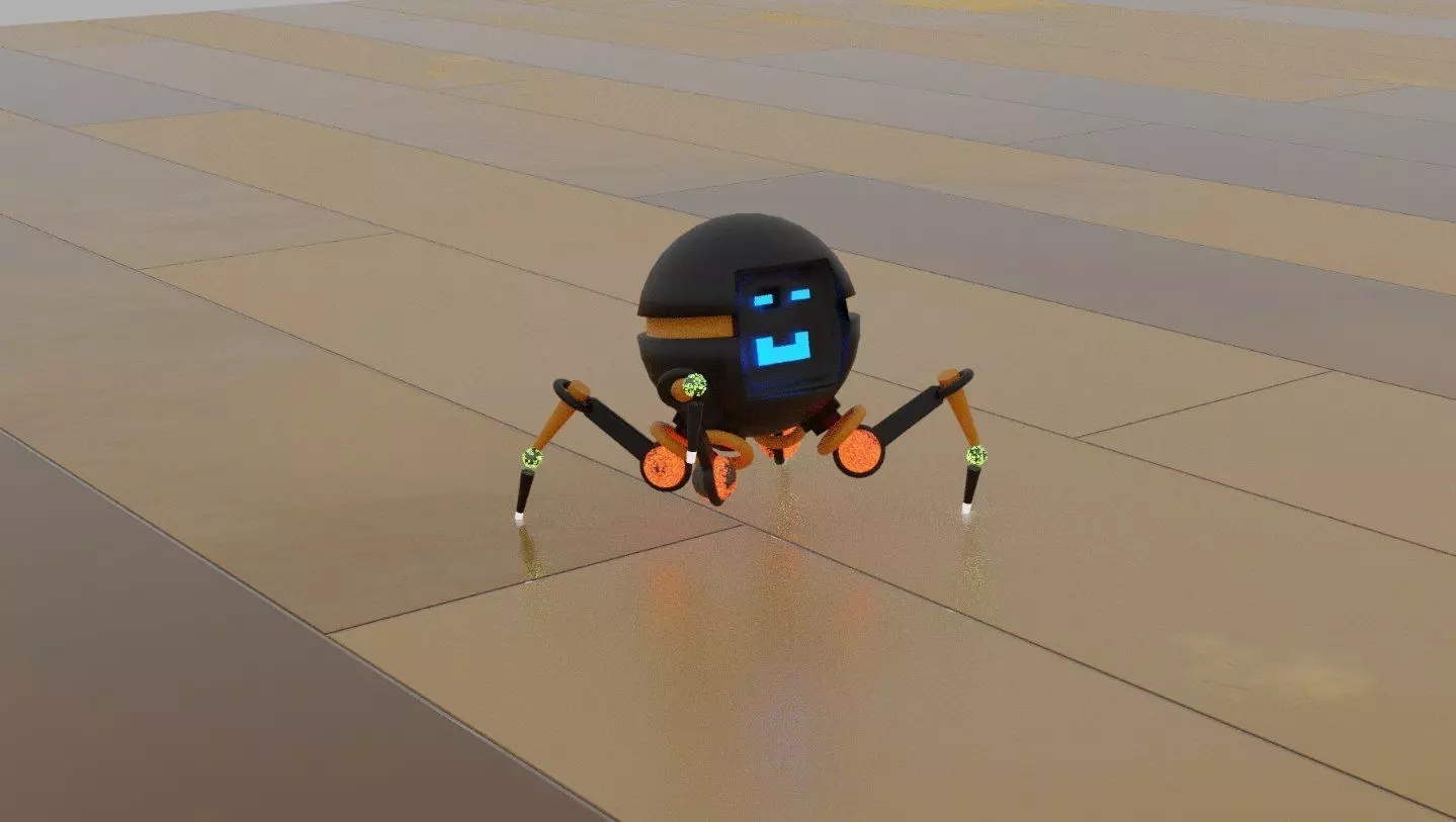 Robot Sci-fi Friend Walking Creature Low-poly 3D model_0