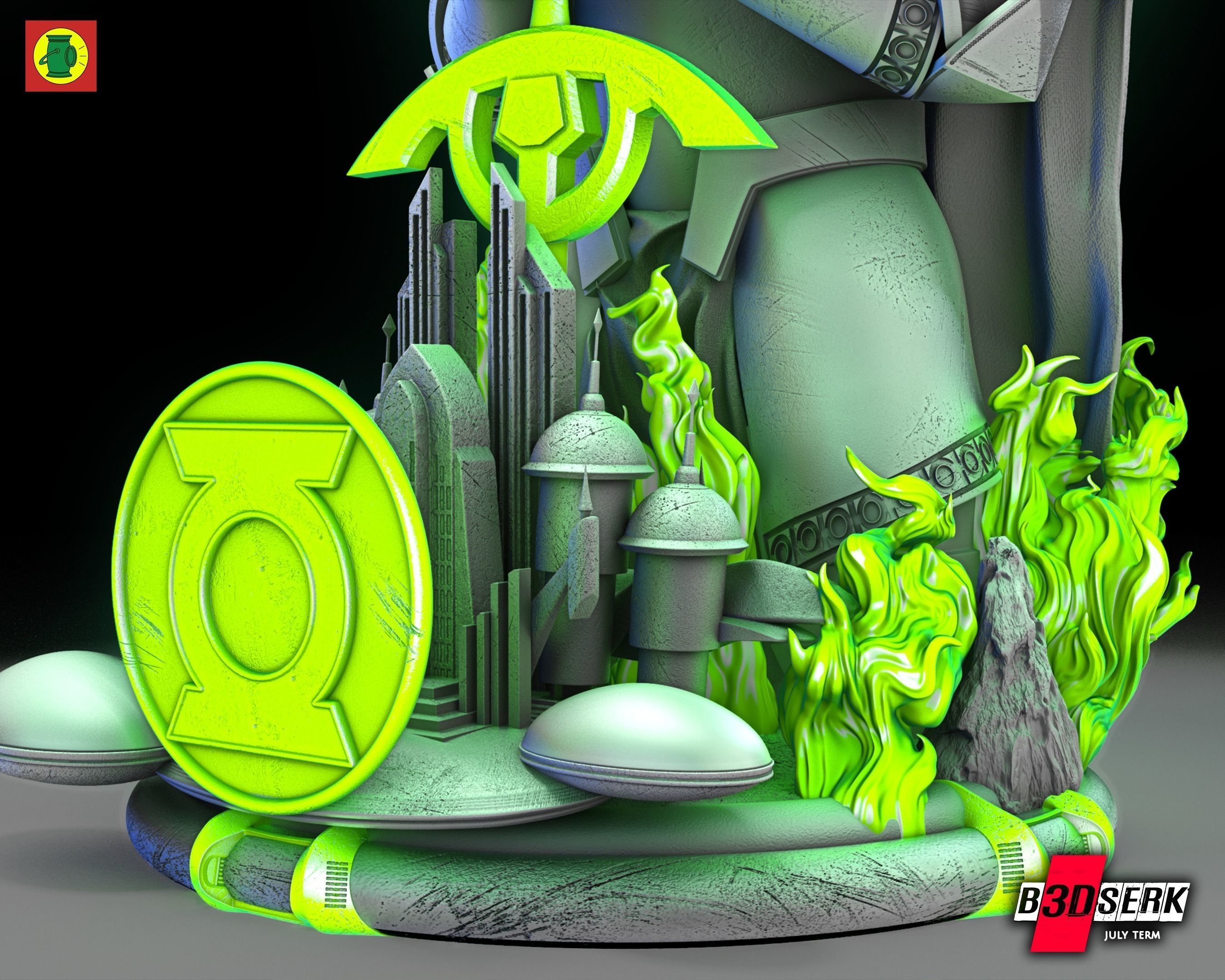 B3DSERK June term 2023 Alan Scott Bust ready for printing 3D print model_5