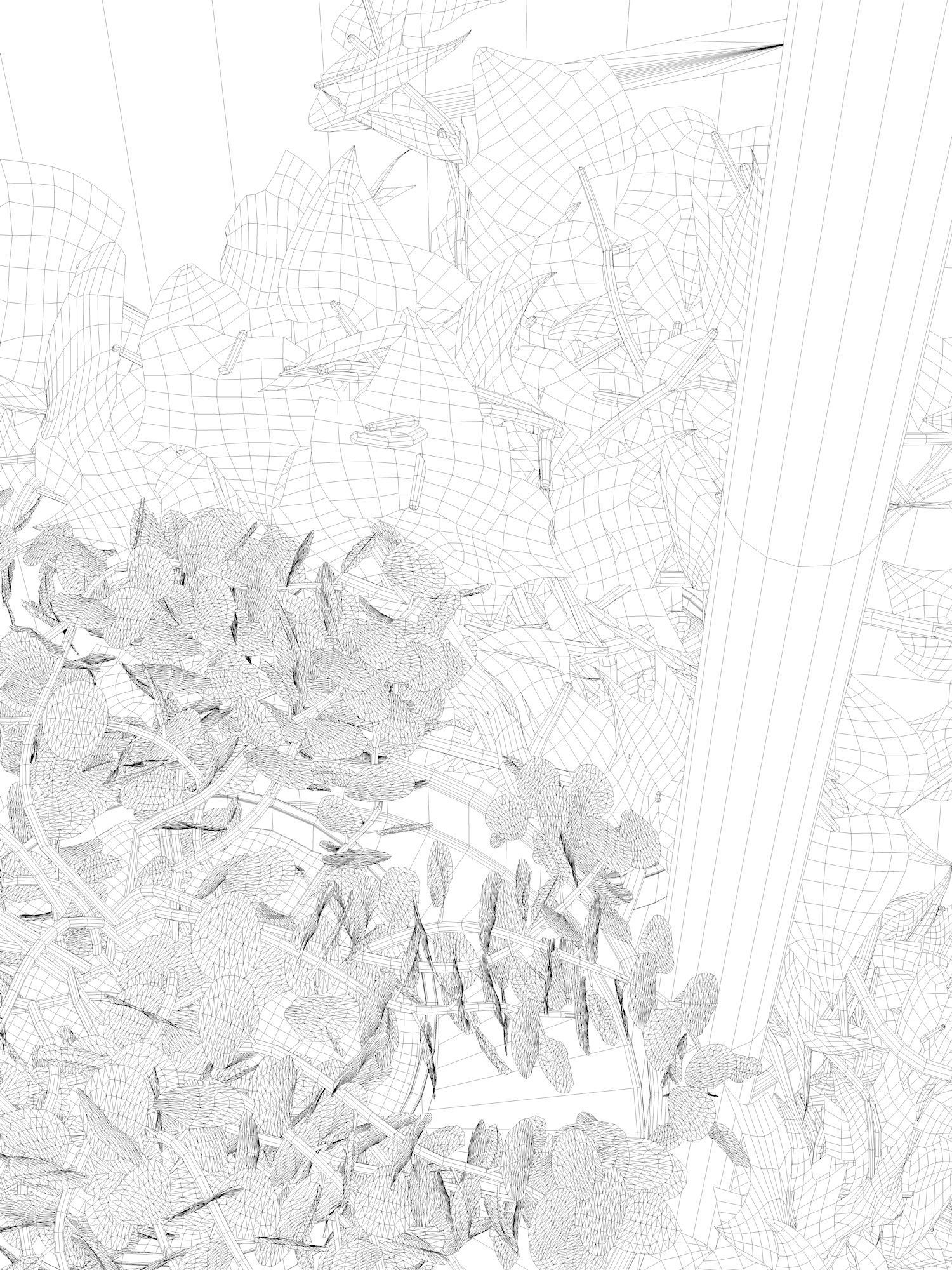 Cactus Holder with Plants 3D model_4