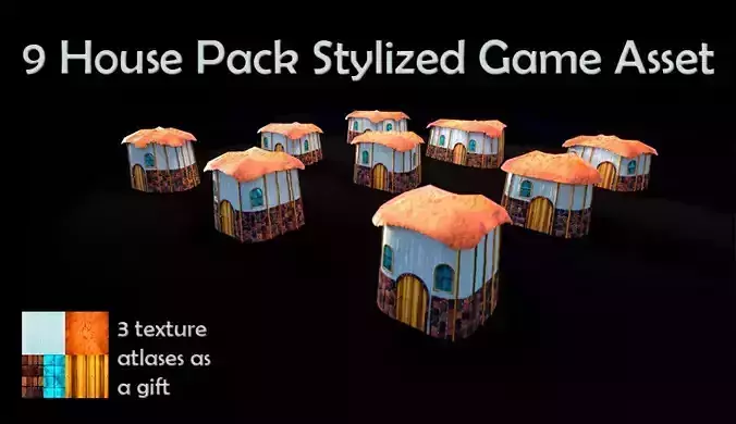 9 House Pack Stylized Game Asset