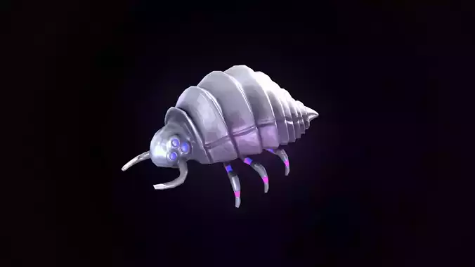 Low Poly Flying Alien Organic Creature Low-poly 3D model Low-poly 3D model
