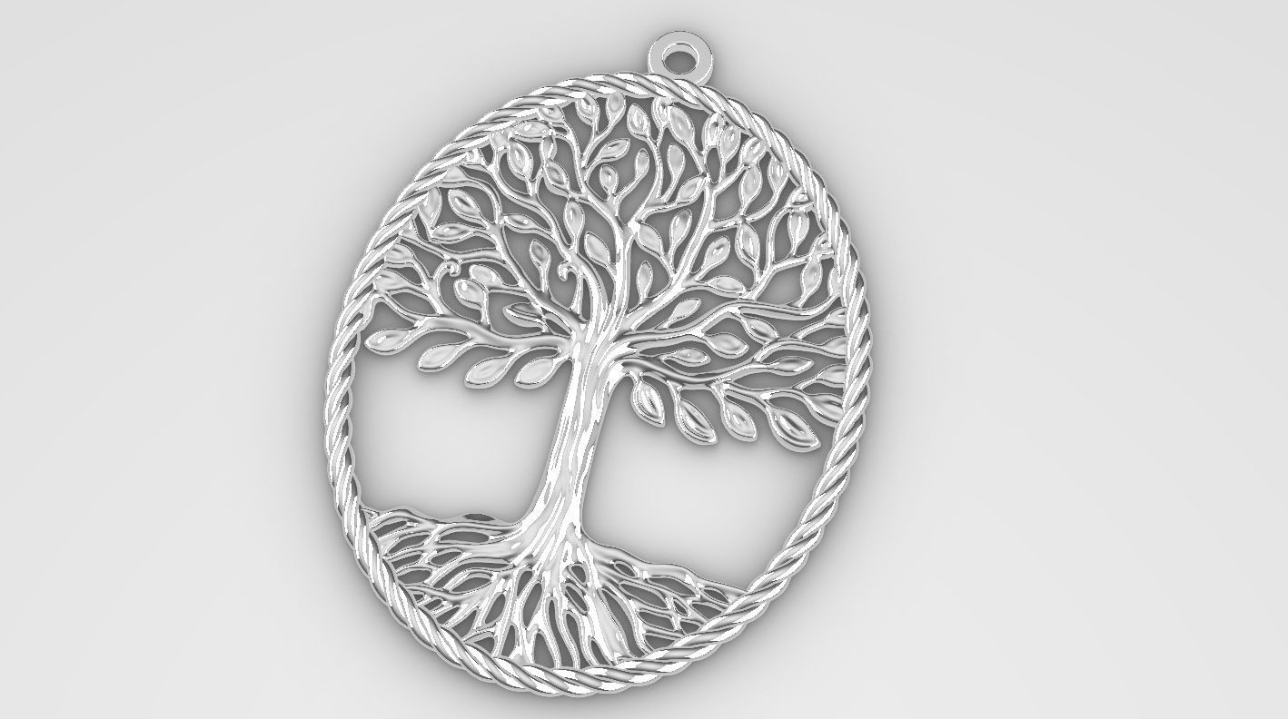 tree timberland pendant 3D print model_1