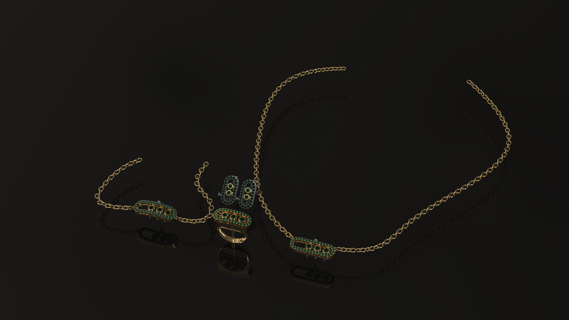 messika paris set with moving stones light weight  3D print model_2