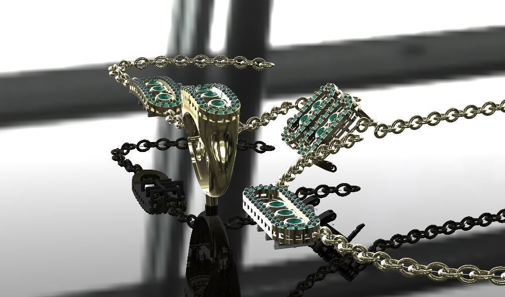 messika paris set with moving stones light weight  3D print model_1