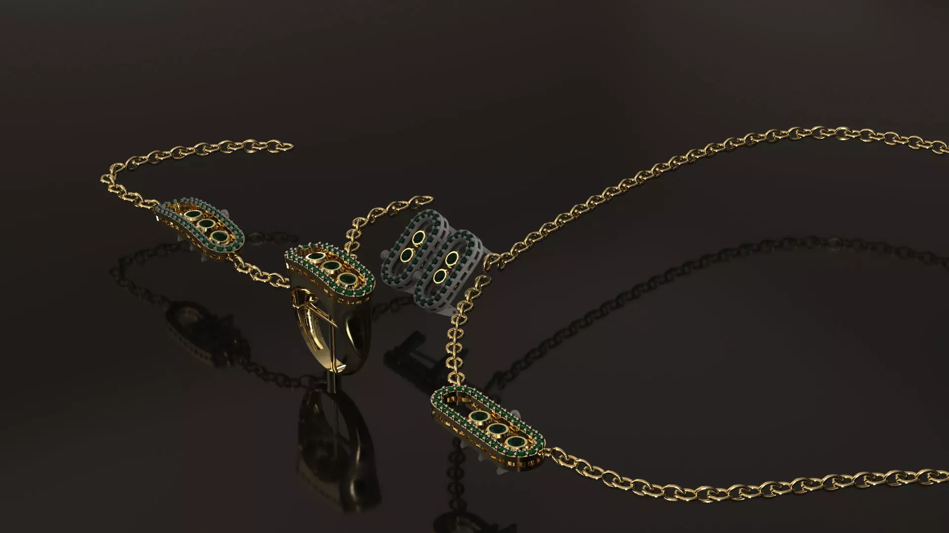 messika paris set with moving stones light weight  3D print model_0