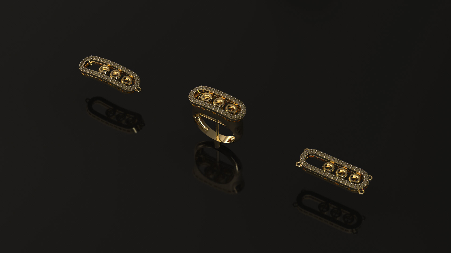 messika paris set with moving stones light weight  3D print model_8