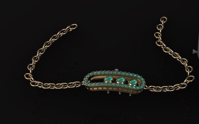 messika paris set with moving stones light weight  3D print model_4