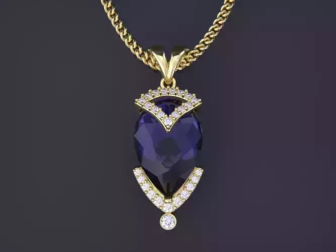 Pendant with Pear Diamond Jewelry