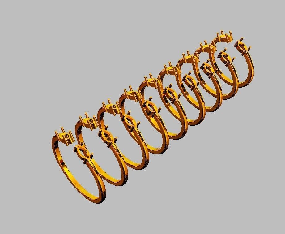 Marquise Gemstone Open Ring 3D print model_6