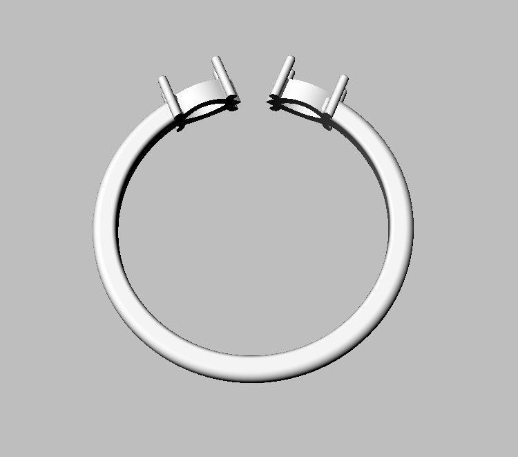 Marquise Gemstone Open Ring 3D print model_15