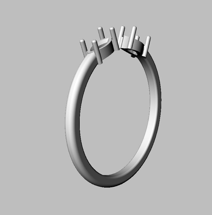Marquise Gemstone Open Ring 3D print model_19