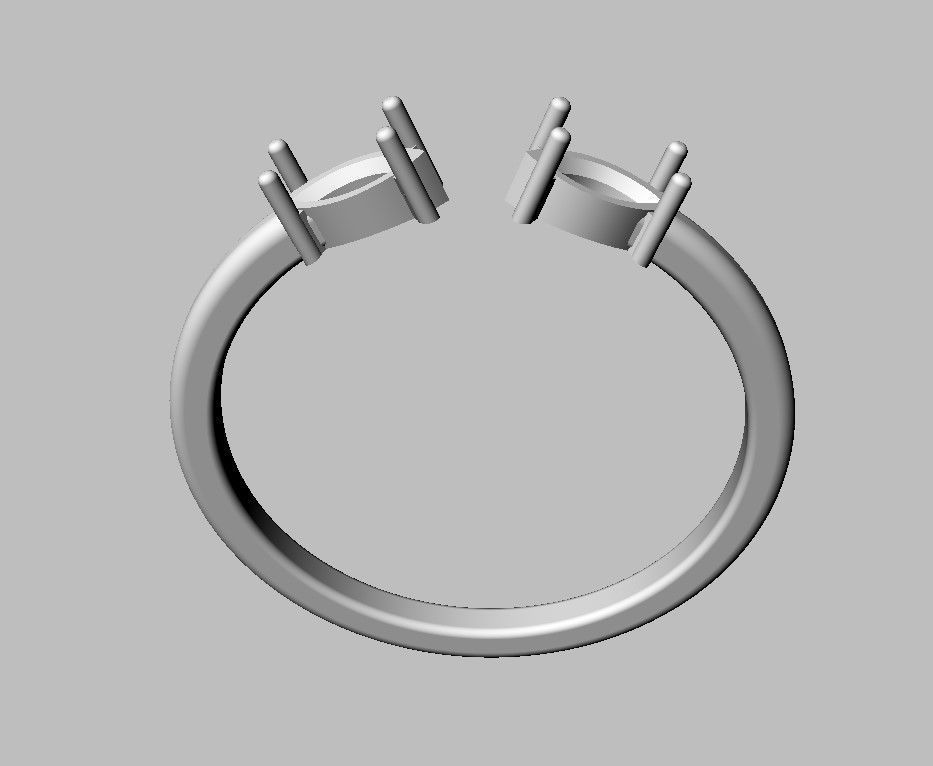 Marquise Gemstone Open Ring 3D print model_21