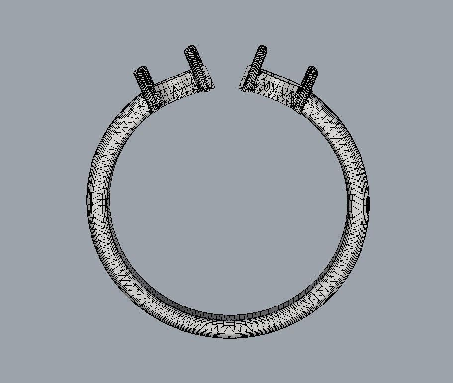 Marquise Gemstone Open Ring 3D print model_14