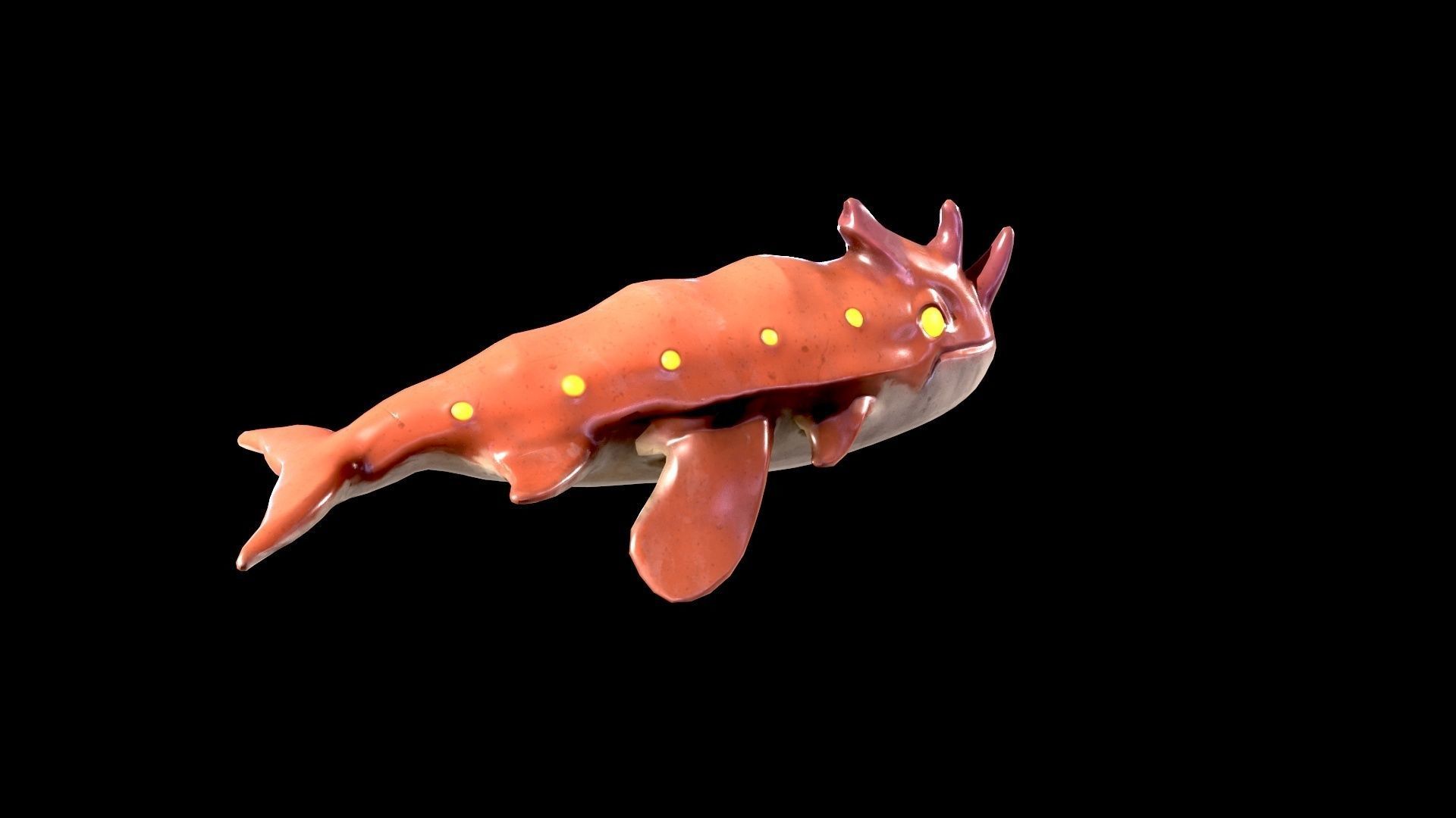 Low Poly Flying Alien Organic Creature Low-poly 3D model Low-poly 3D model_7