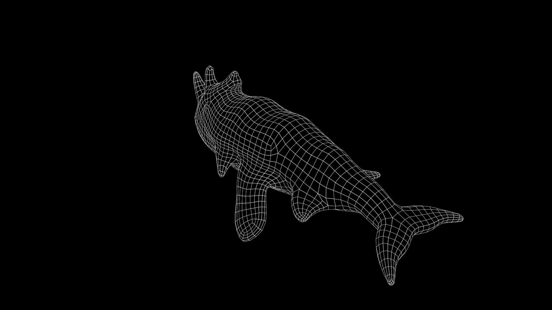 Low Poly Flying Alien Organic Creature Low-poly 3D model Low-poly 3D model_13