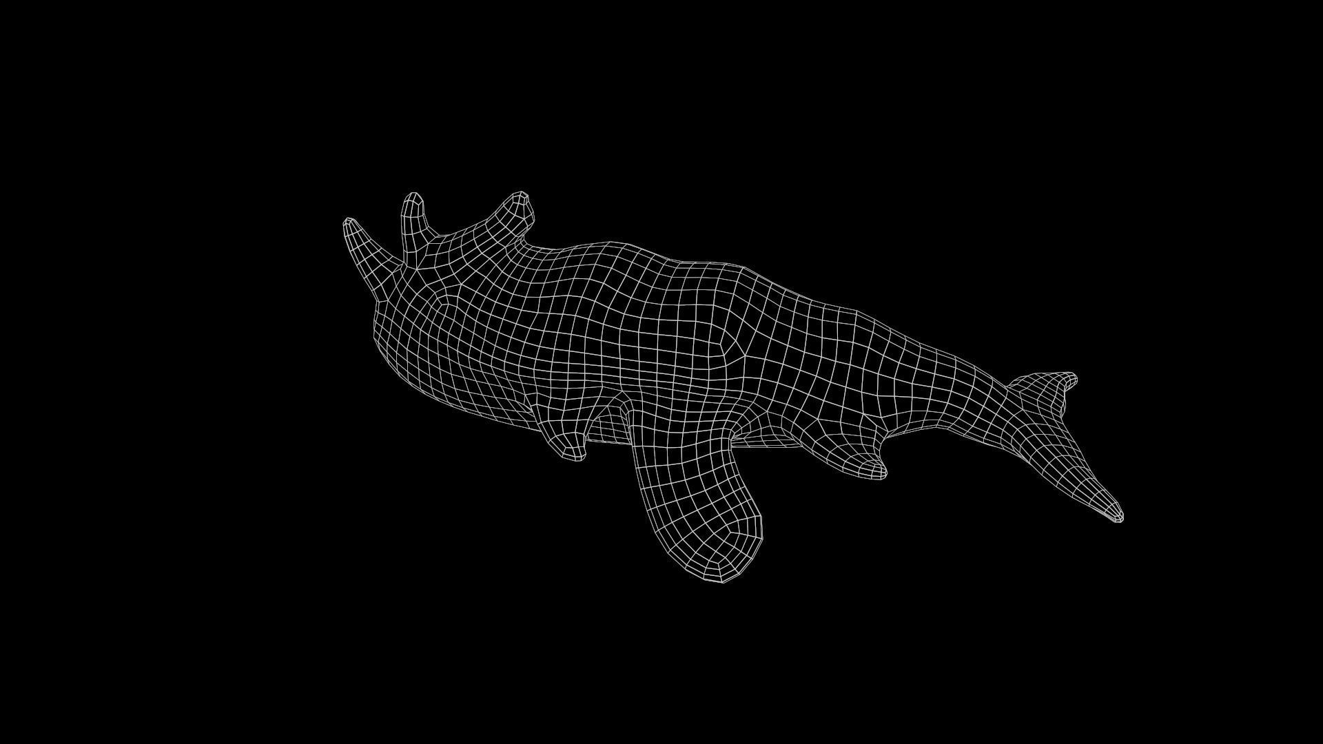 Low Poly Flying Alien Organic Creature Low-poly 3D model Low-poly 3D model_23