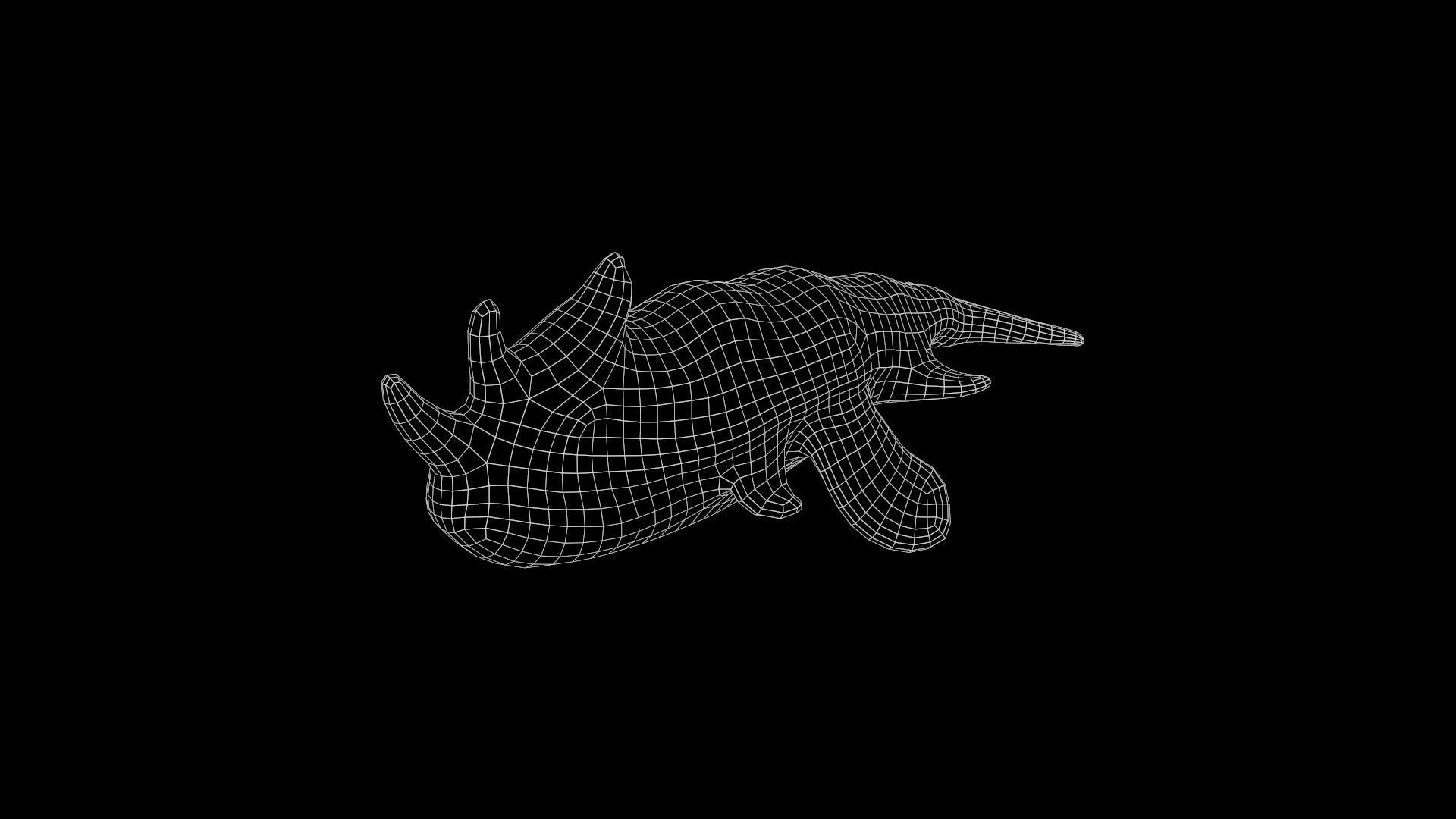 Low Poly Flying Alien Organic Creature Low-poly 3D model Low-poly 3D model_16