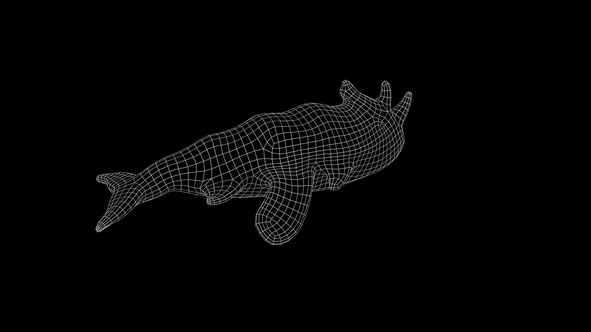 Low Poly Flying Alien Organic Creature Low-poly 3D model Low-poly 3D model_24