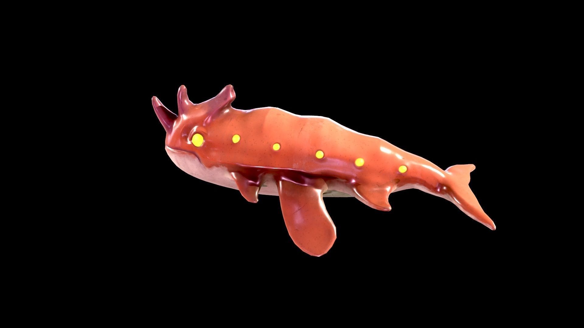 Low Poly Flying Alien Organic Creature Low-poly 3D model Low-poly 3D model_3