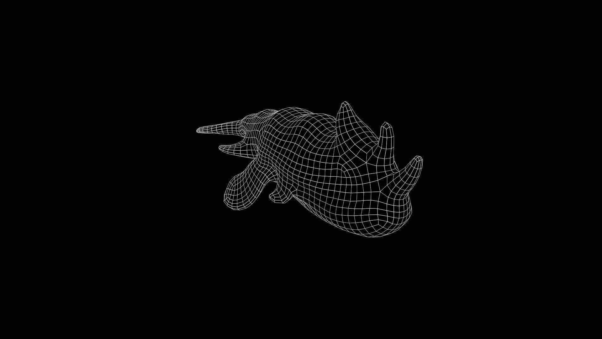 Low Poly Flying Alien Organic Creature Low-poly 3D model Low-poly 3D model_18