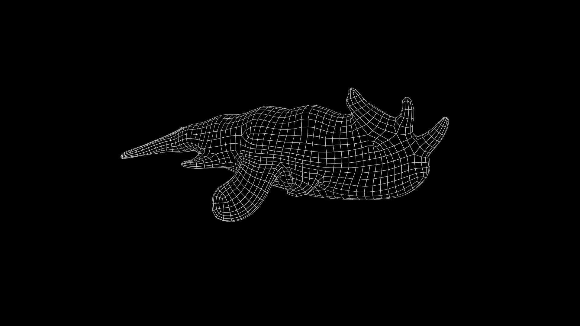 Low Poly Flying Alien Organic Creature Low-poly 3D model Low-poly 3D model_21