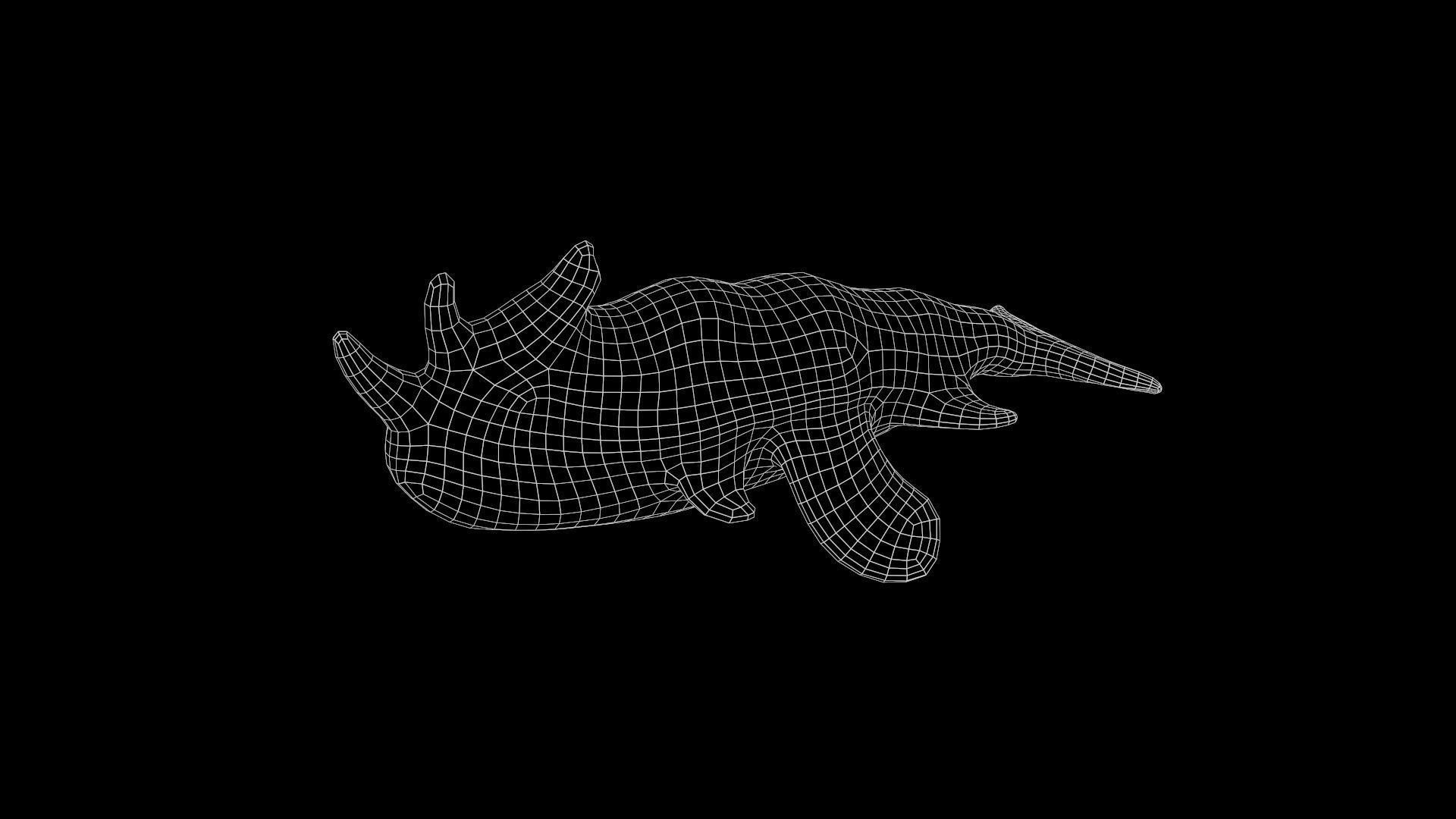 Low Poly Flying Alien Organic Creature Low-poly 3D model Low-poly 3D model_14