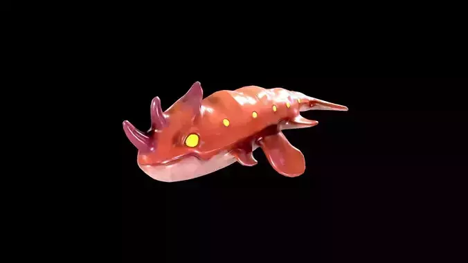 Low Poly Flying Alien Organic Creature Low-poly 3D model Low-poly 3D model