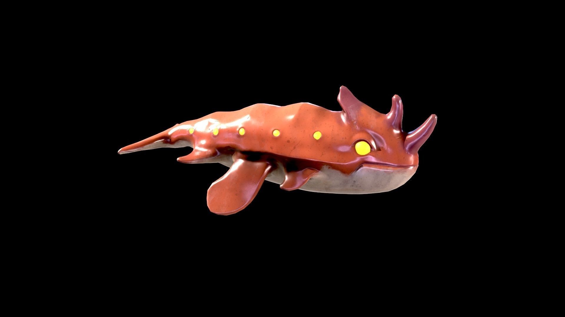 Low Poly Flying Alien Organic Creature Low-poly 3D model Low-poly 3D model_8