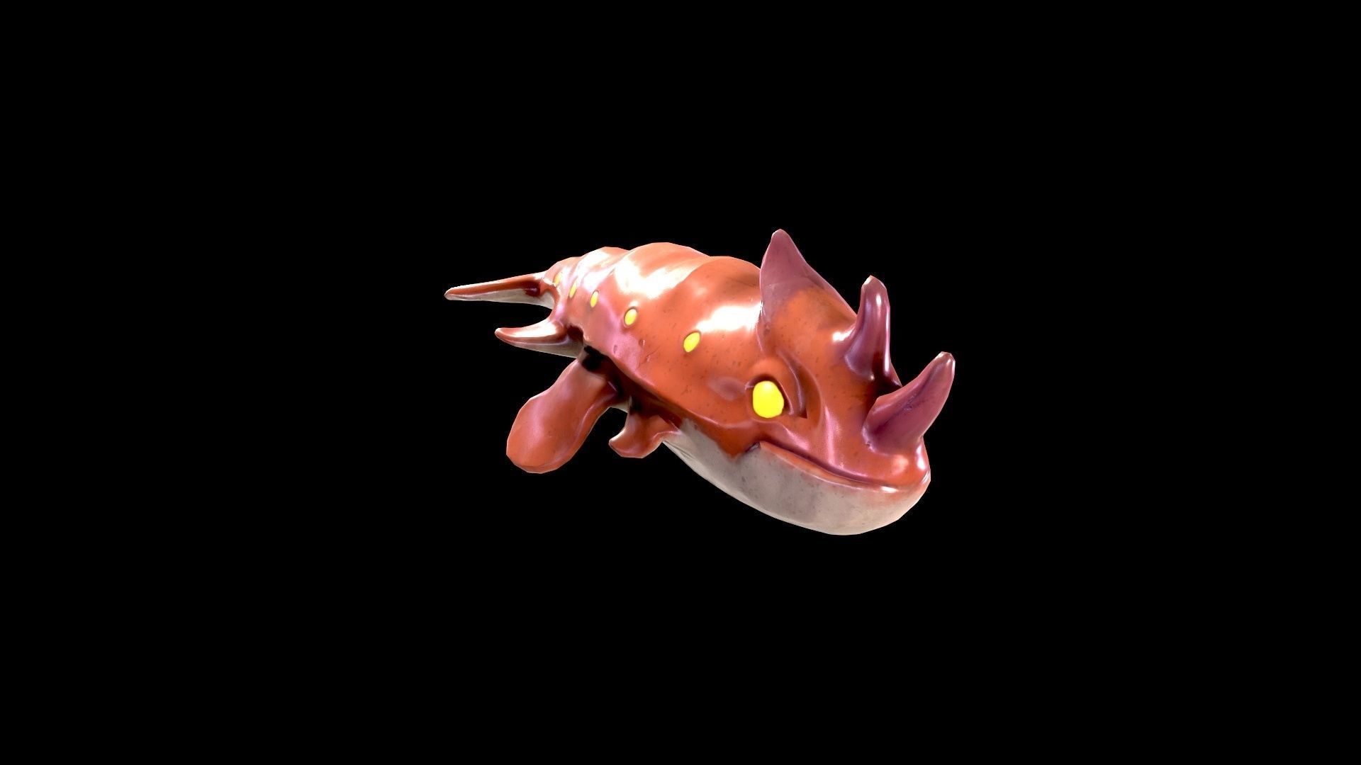 Low Poly Flying Alien Organic Creature Low-poly 3D model Low-poly 3D model_9