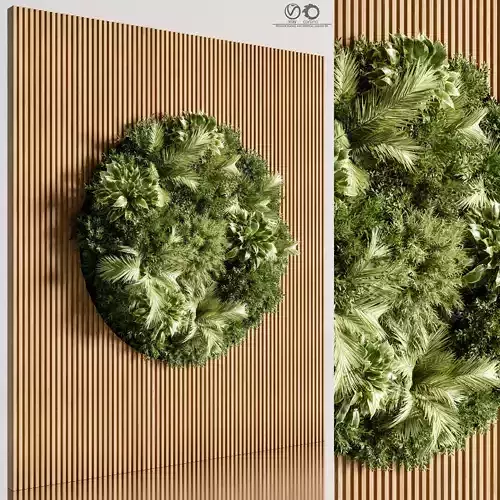 Wooden planks and vertical garden 06