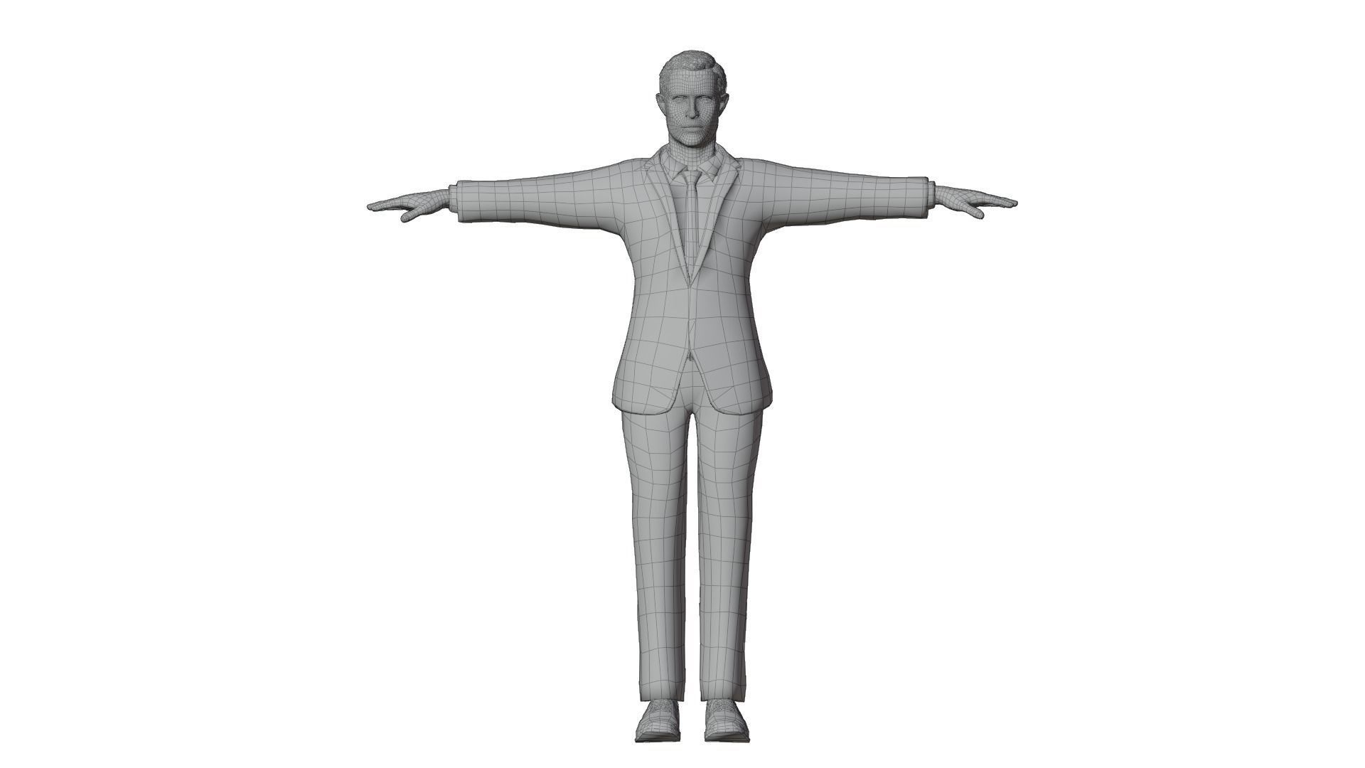 Virtual Business Avatar Download Your Corporate Man 3D Model Now Low-poly 3D model_6