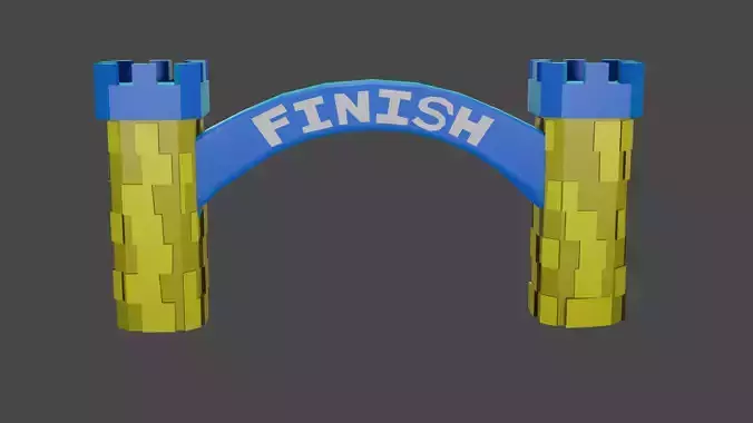 Fall Guys Finish Banner Free 3D model