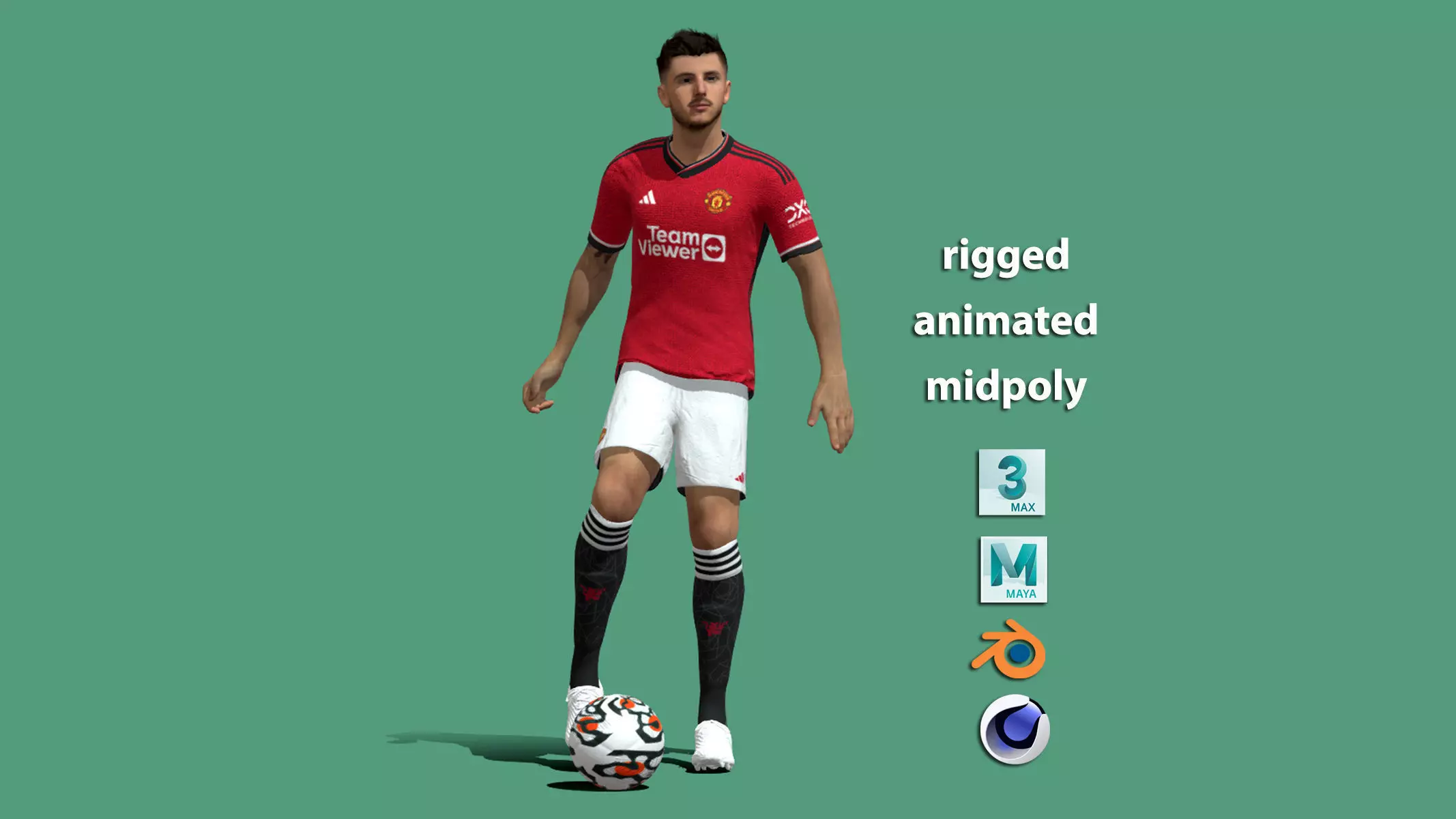 3D Rigged Mason Mount Manchester United 3D model