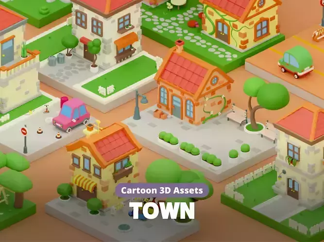 Cartoon Town Islands Exteriors