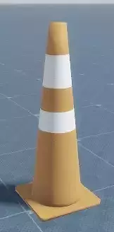 Game ready low poly traffic cone 3D model