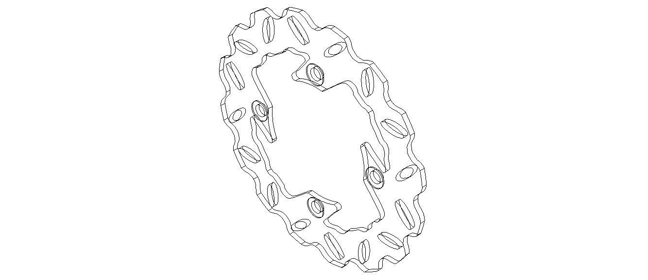 Arashi Rear Brake Disc Rotors 3D model_12