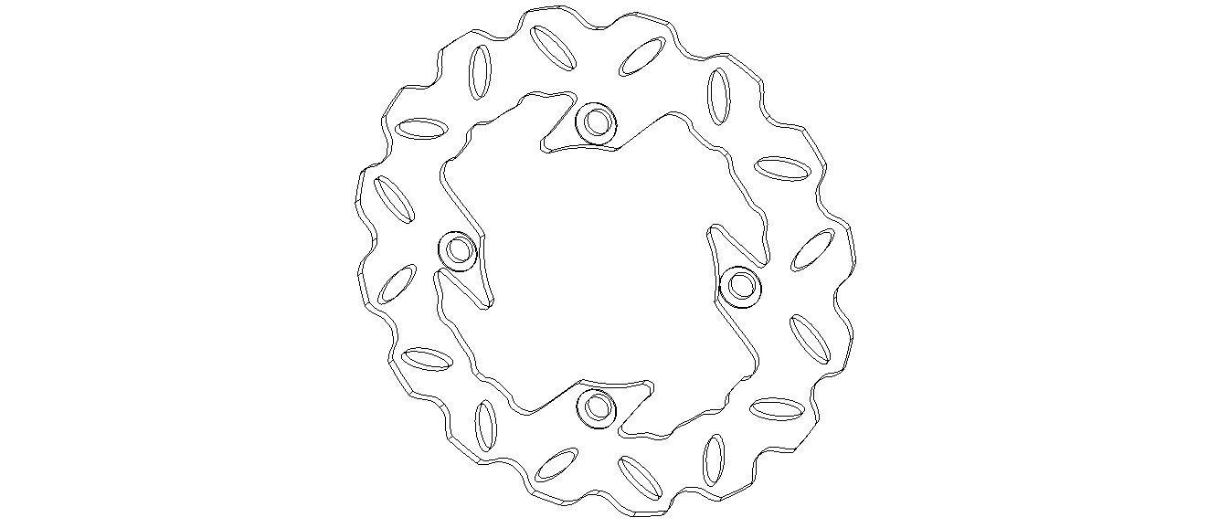 Arashi Rear Brake Disc Rotors 3D model_4