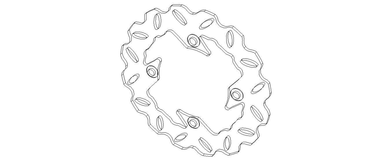 Arashi Rear Brake Disc Rotors 3D model_36