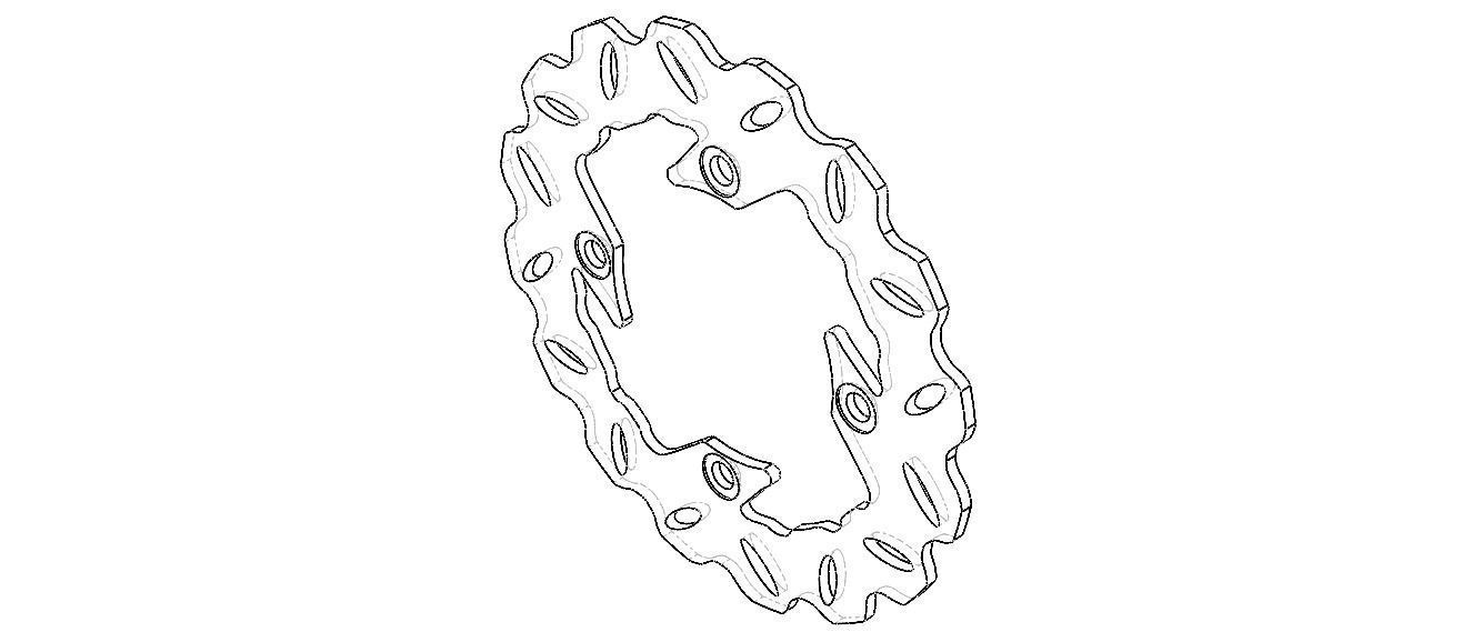 Arashi Rear Brake Disc Rotors 3D model_11